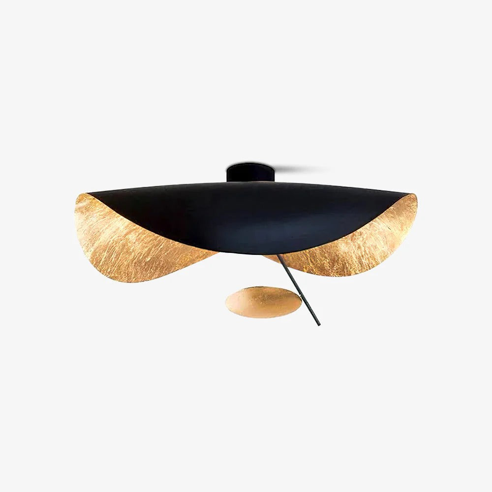 Minimalist Semi-Flush Mount, Curved Disc Integrated LED