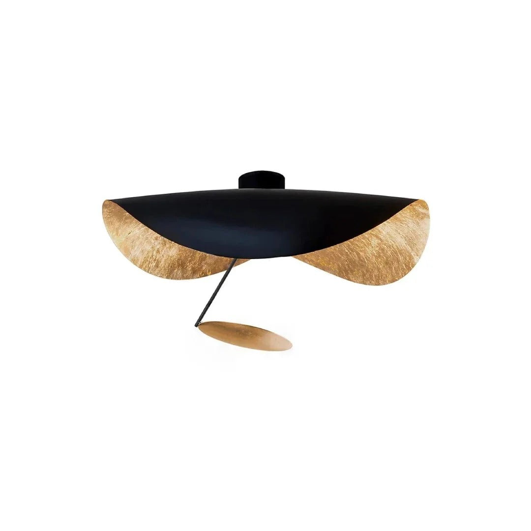 Minimalist Semi-Flush Mount, Curved Disc Integrated LED