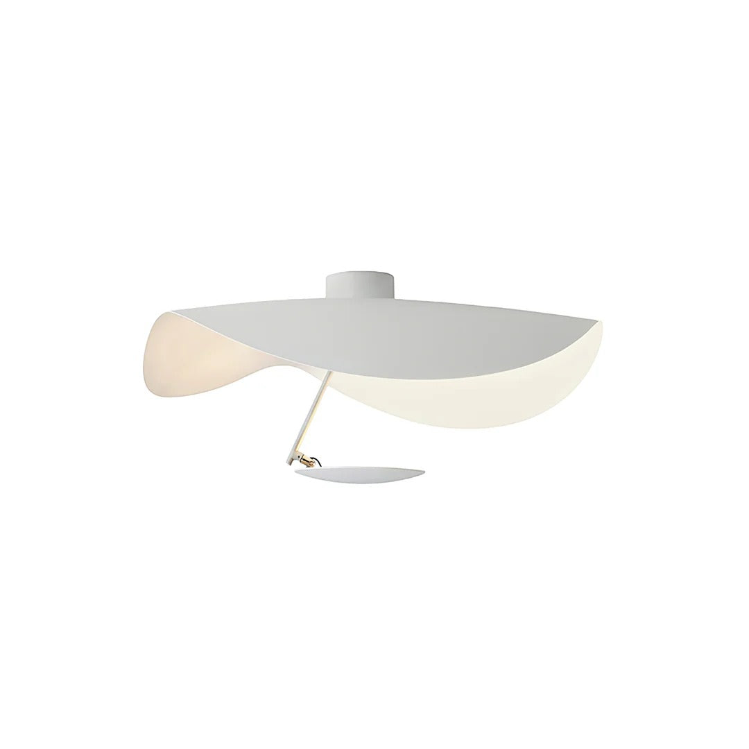 Minimalist Semi-Flush Mount, Curved Disc Integrated LED