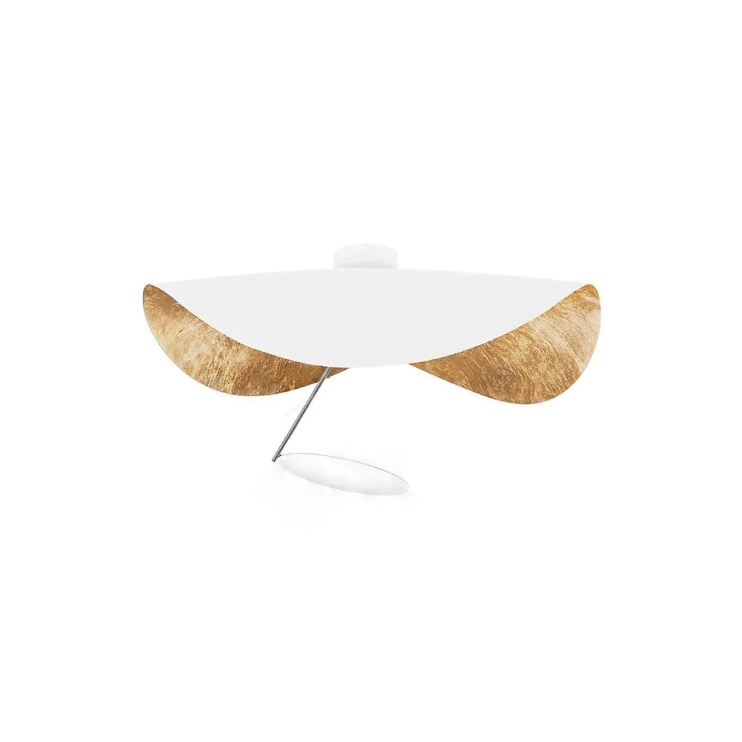 Minimalist Semi-Flush Mount, Curved Disc Integrated LED