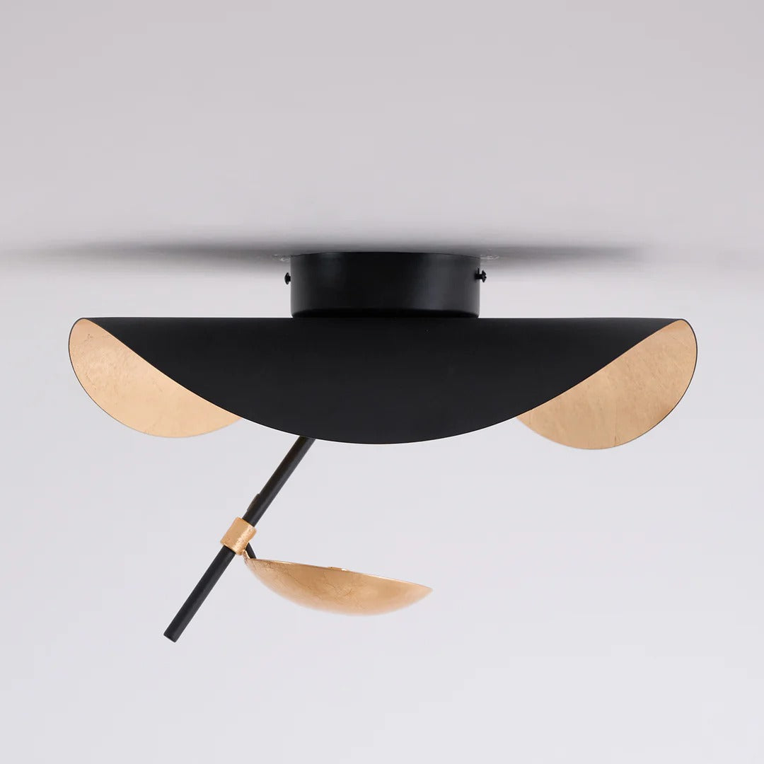 Minimalist Semi-Flush Mount, Curved Disc Integrated LED
