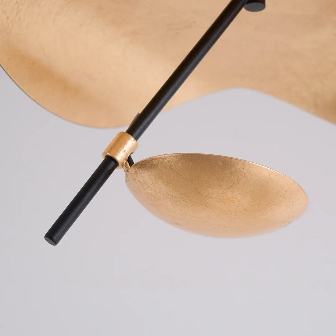 Minimalist Semi-Flush Mount, Curved Disc Integrated LED