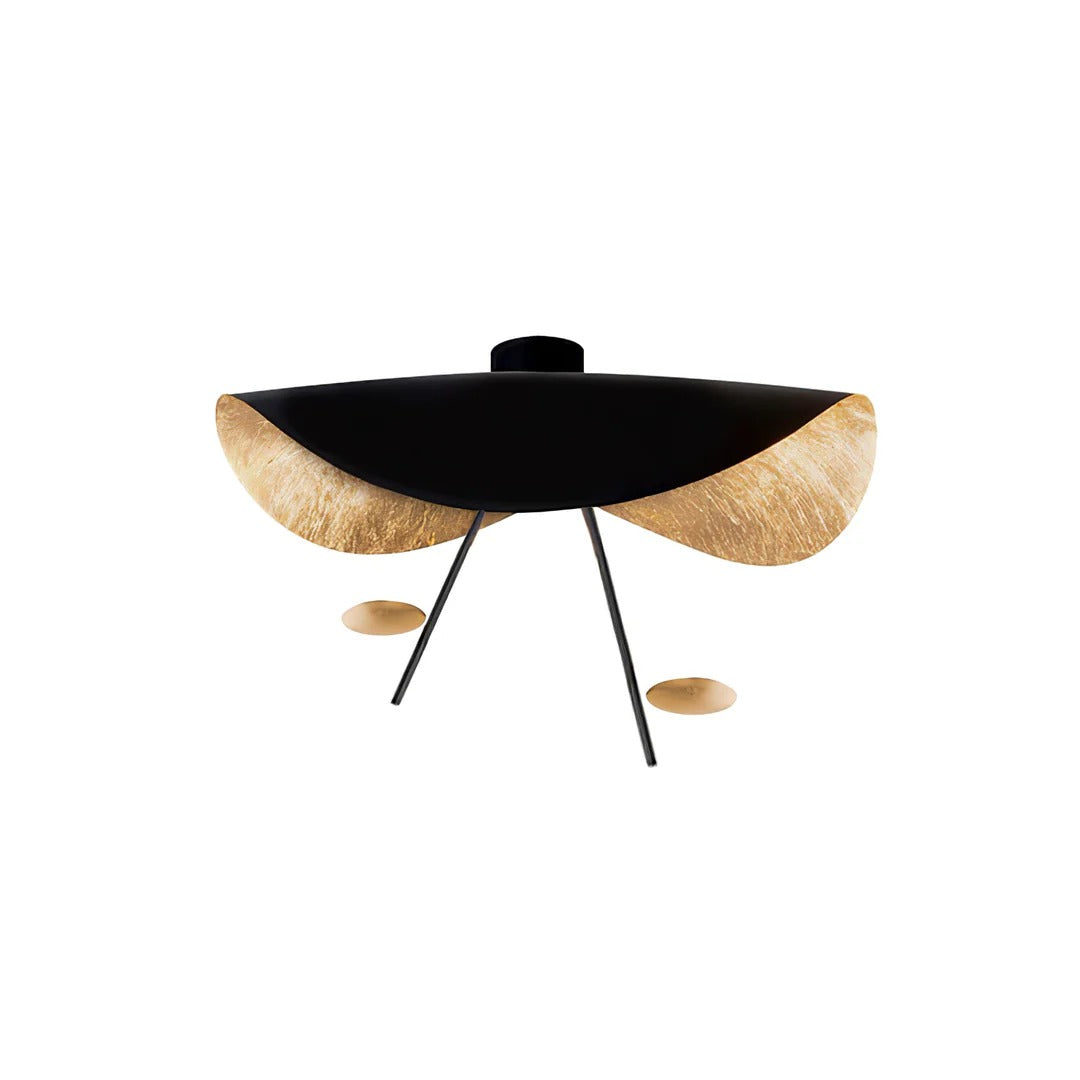 Minimalist Semi-Flush Mount, Curved Disc Integrated LED