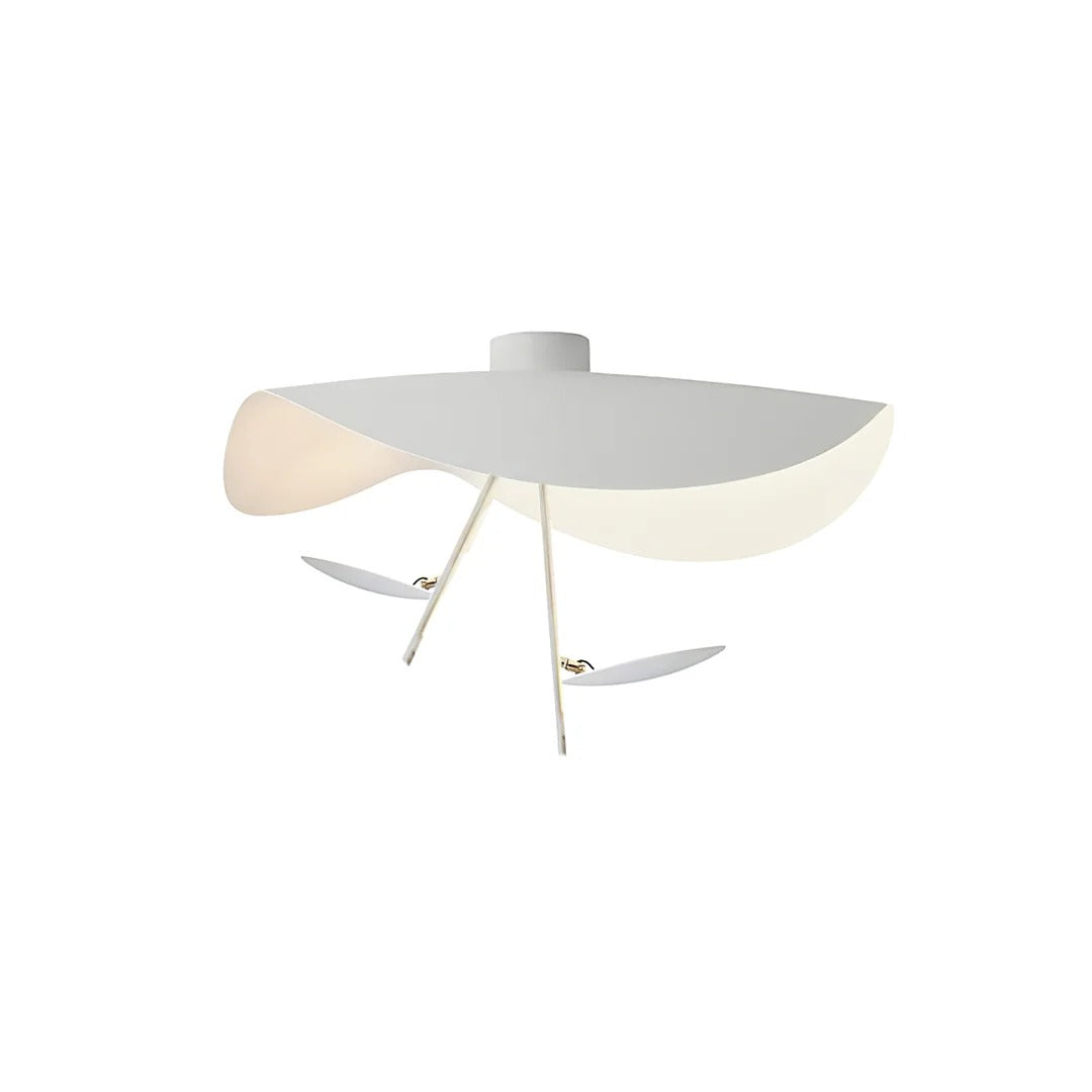 Minimalist Semi-Flush Mount, Curved Disc Integrated LED