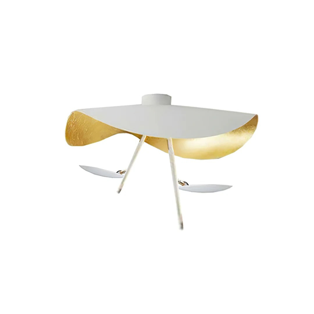 Minimalist Semi-Flush Mount, Curved Disc Integrated LED