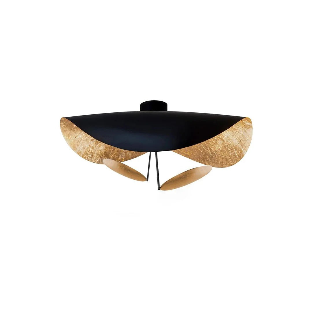Minimalist Semi-Flush Mount, Curved Disc Integrated LED