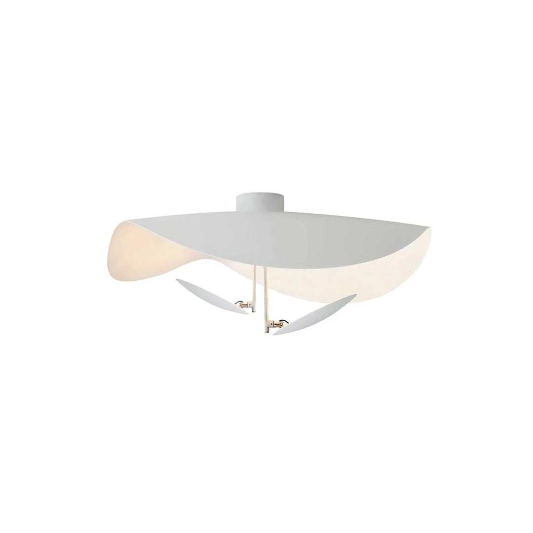 Minimalist Semi-Flush Mount, Curved Disc Integrated LED
