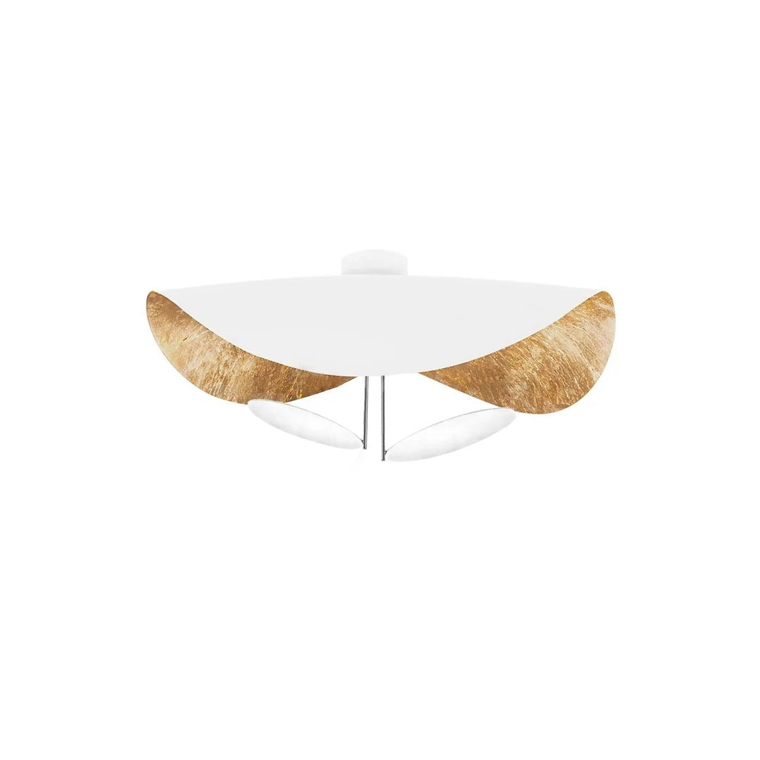Minimalist Semi-Flush Mount, Curved Disc Integrated LED