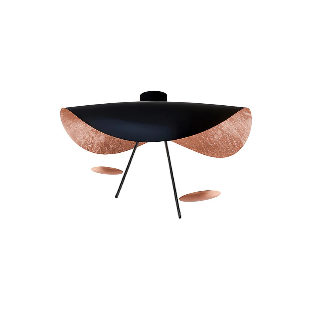 Minimalist Semi-Flush Mount, Curved Disc Integrated LED