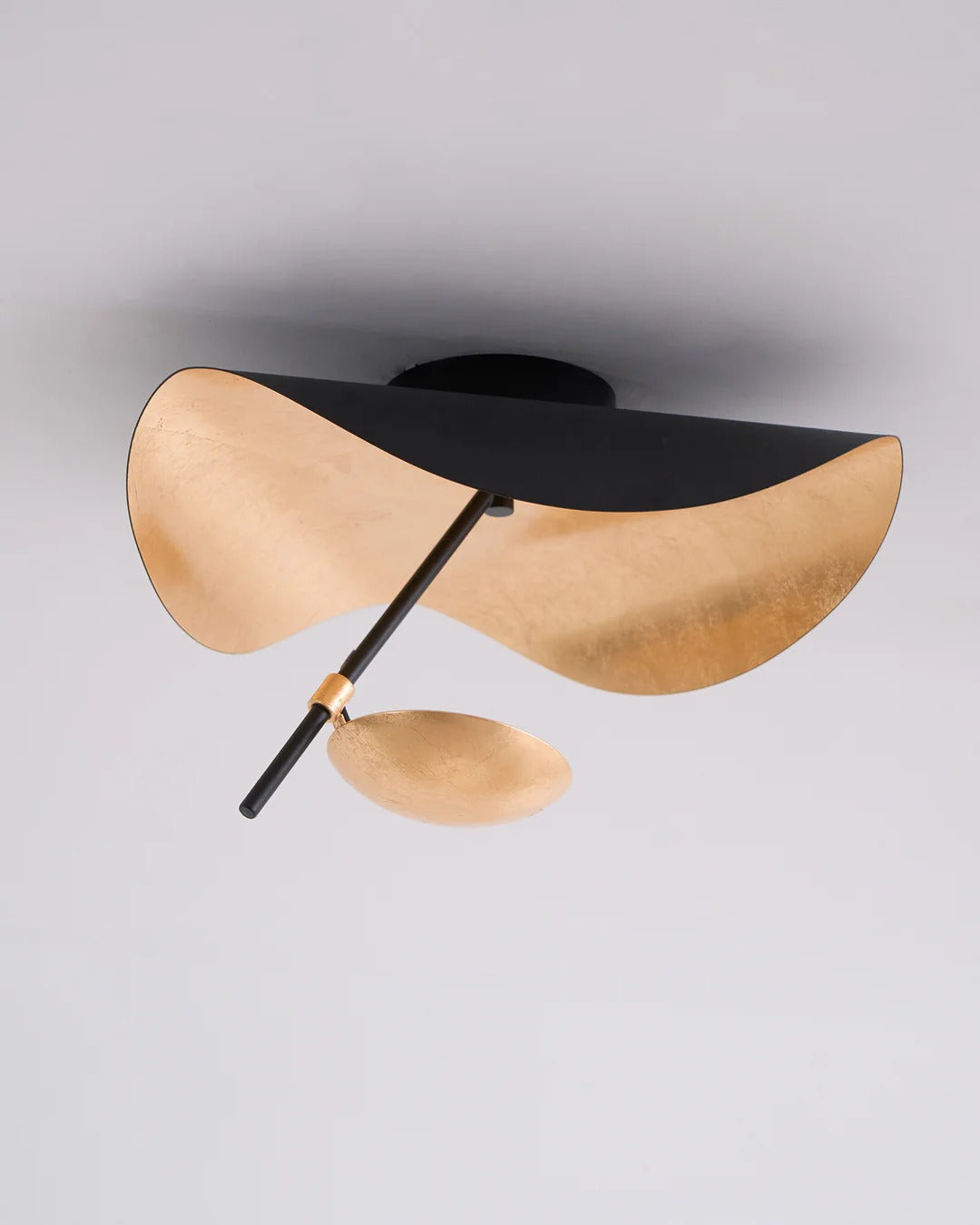 Minimalist Semi-Flush Mount, Curved Disc Integrated LED