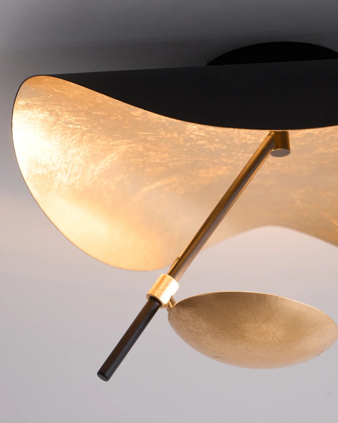 Minimalist Semi-Flush Mount, Curved Disc Integrated LED