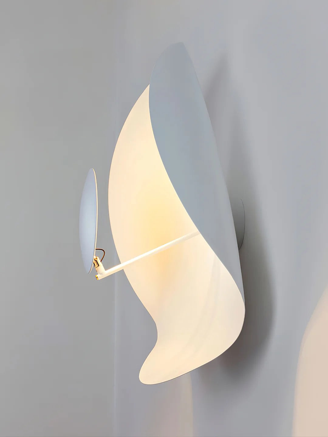 Minimalist Semi-Flush Mount, Curved Disc Integrated LED