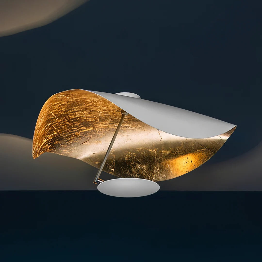 Minimalist Semi-Flush Mount, Curved Disc Integrated LED
