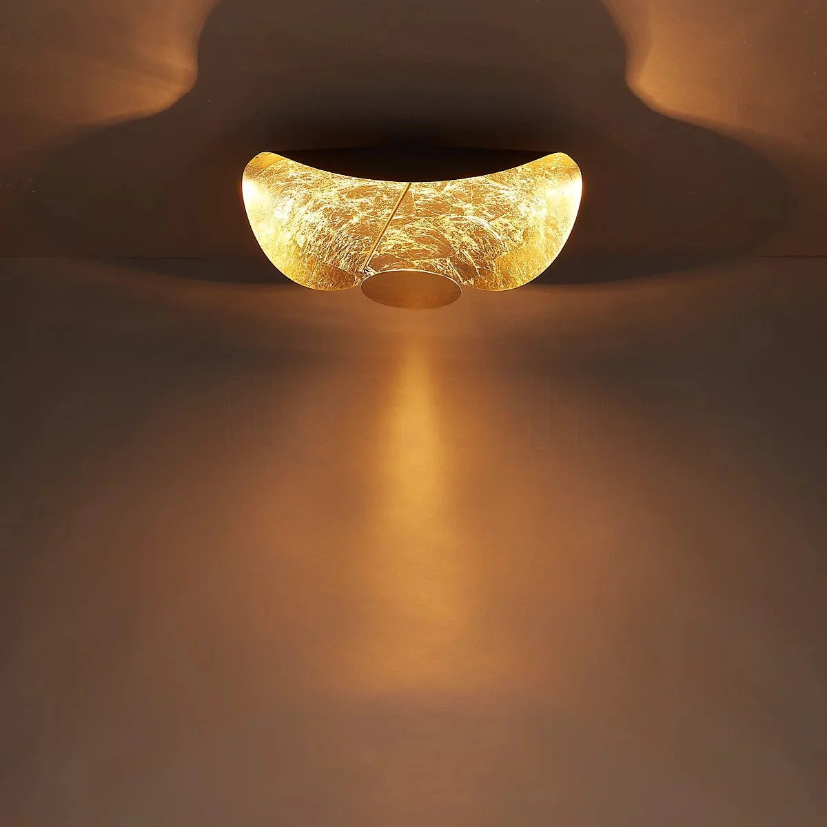 Minimalist Semi-Flush Mount, Curved Disc Integrated LED