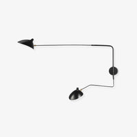 Mid-Century Swing-Arm Wall Sconce with Conical-Shades