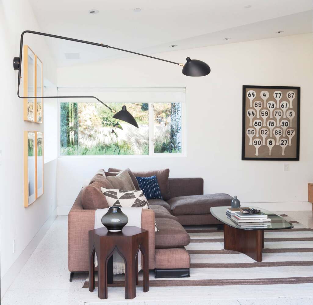 Mid-Century Swing-Arm Wall Sconce with Conical-Shades