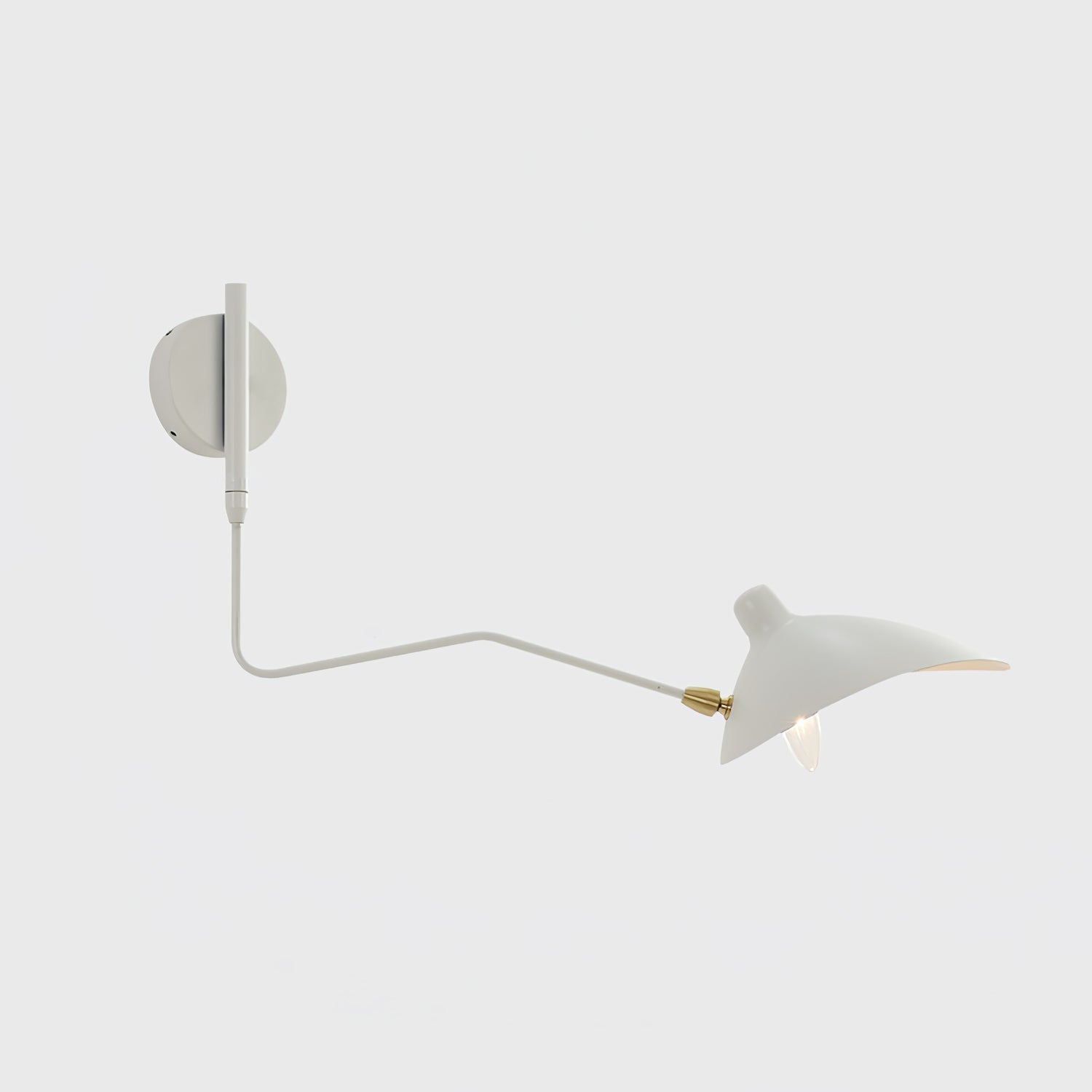 Mid-Century Swing-Arm Wall Sconce with Conical-Shades