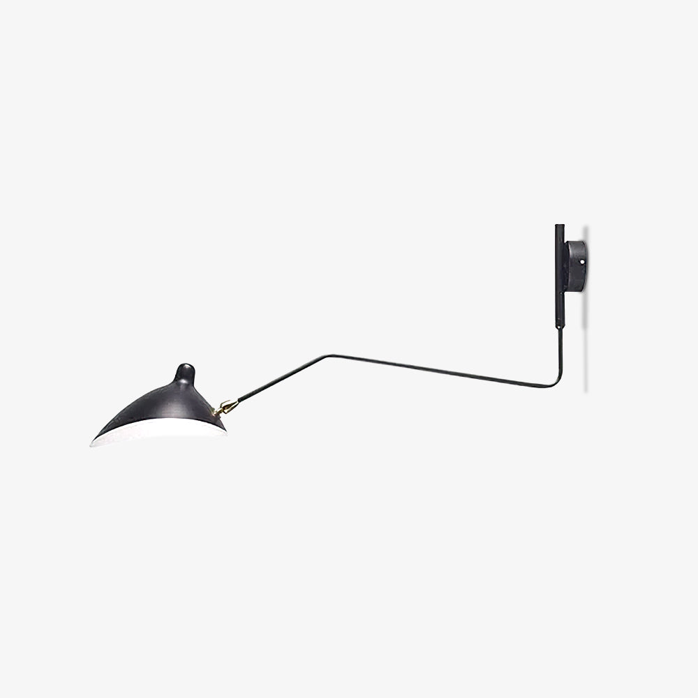 Mid-Century Swing-Arm Wall Sconce with Conical-Shades
