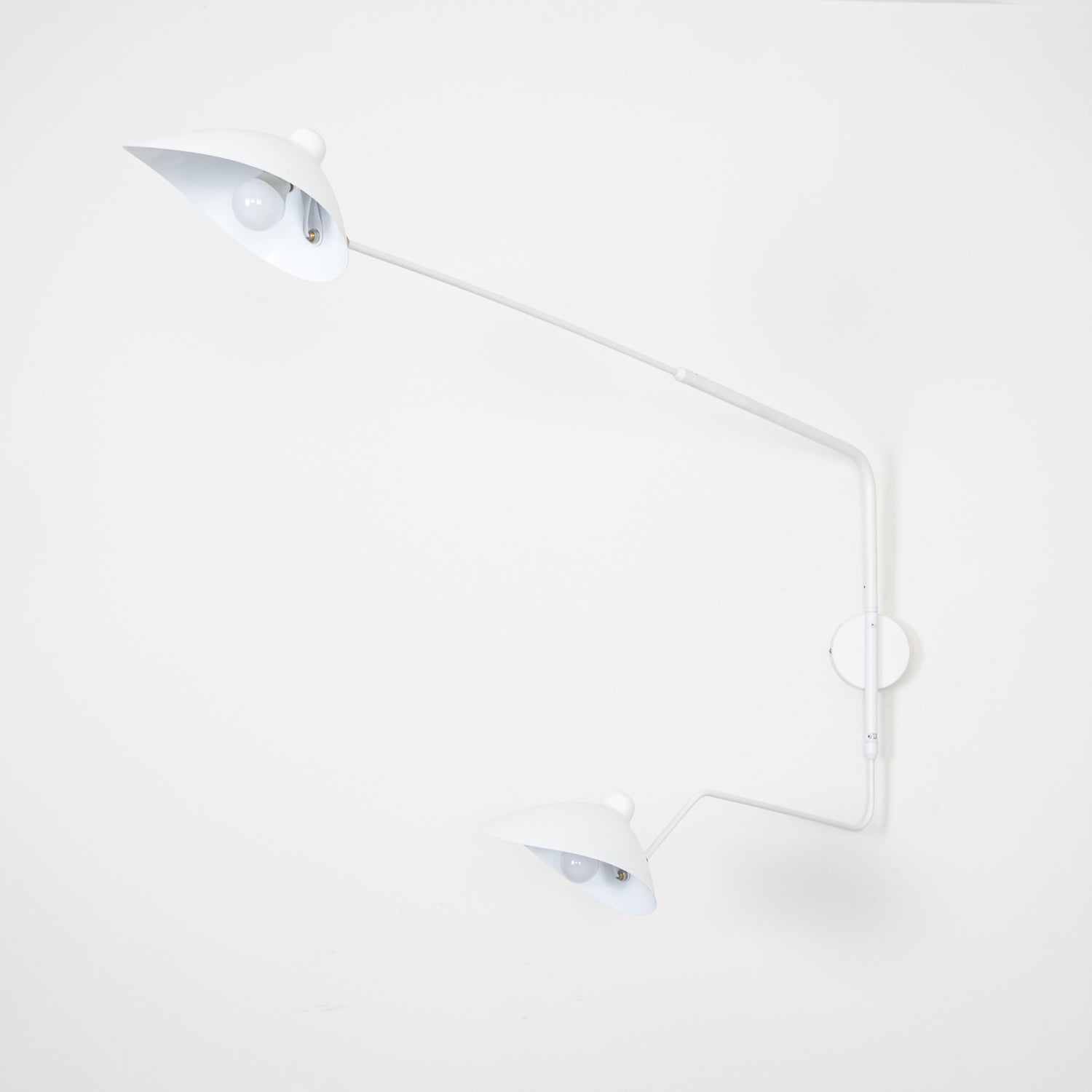 Mid-Century Swing-Arm Wall Sconce with Conical-Shades
