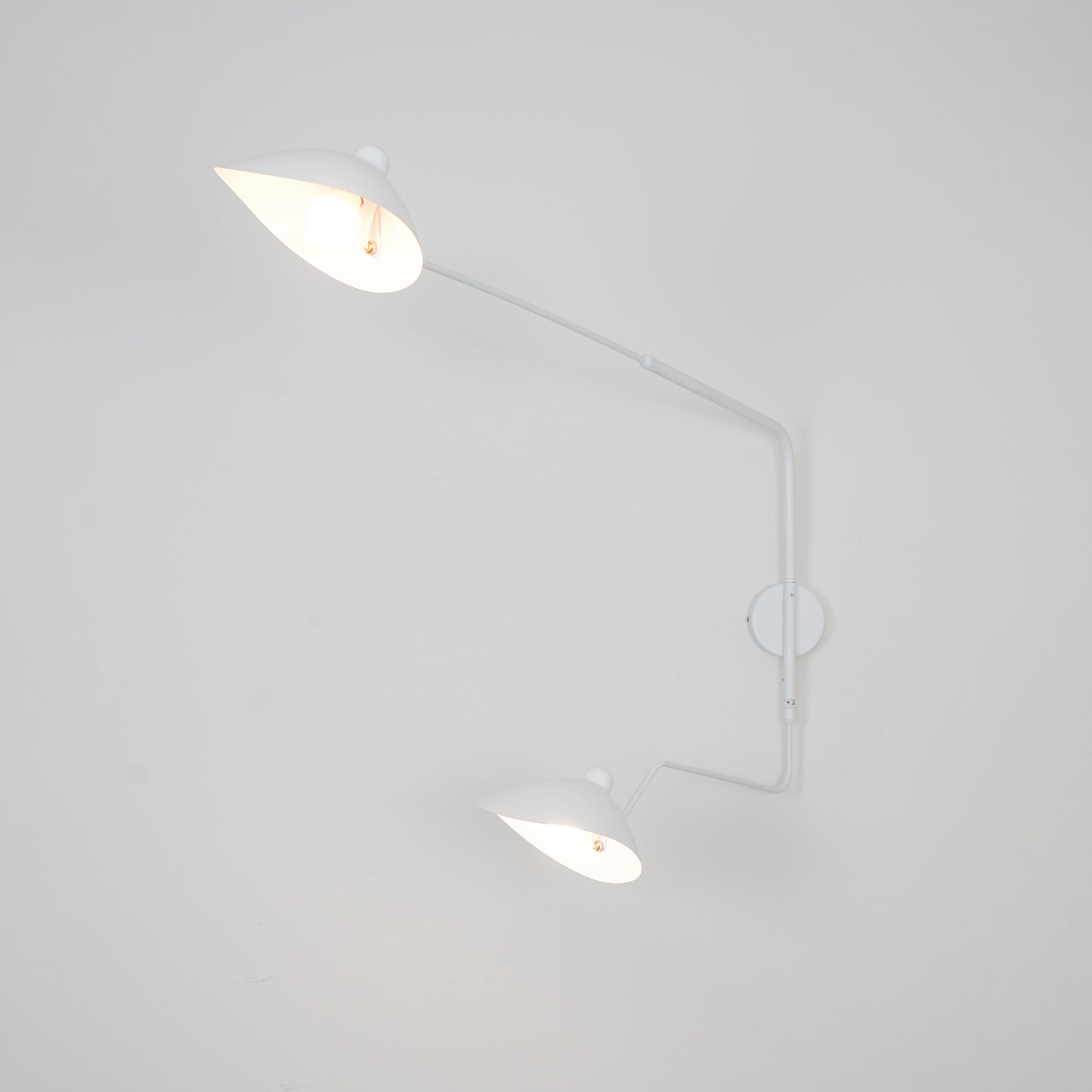 Mid-Century Swing-Arm Wall Sconce with Conical-Shades