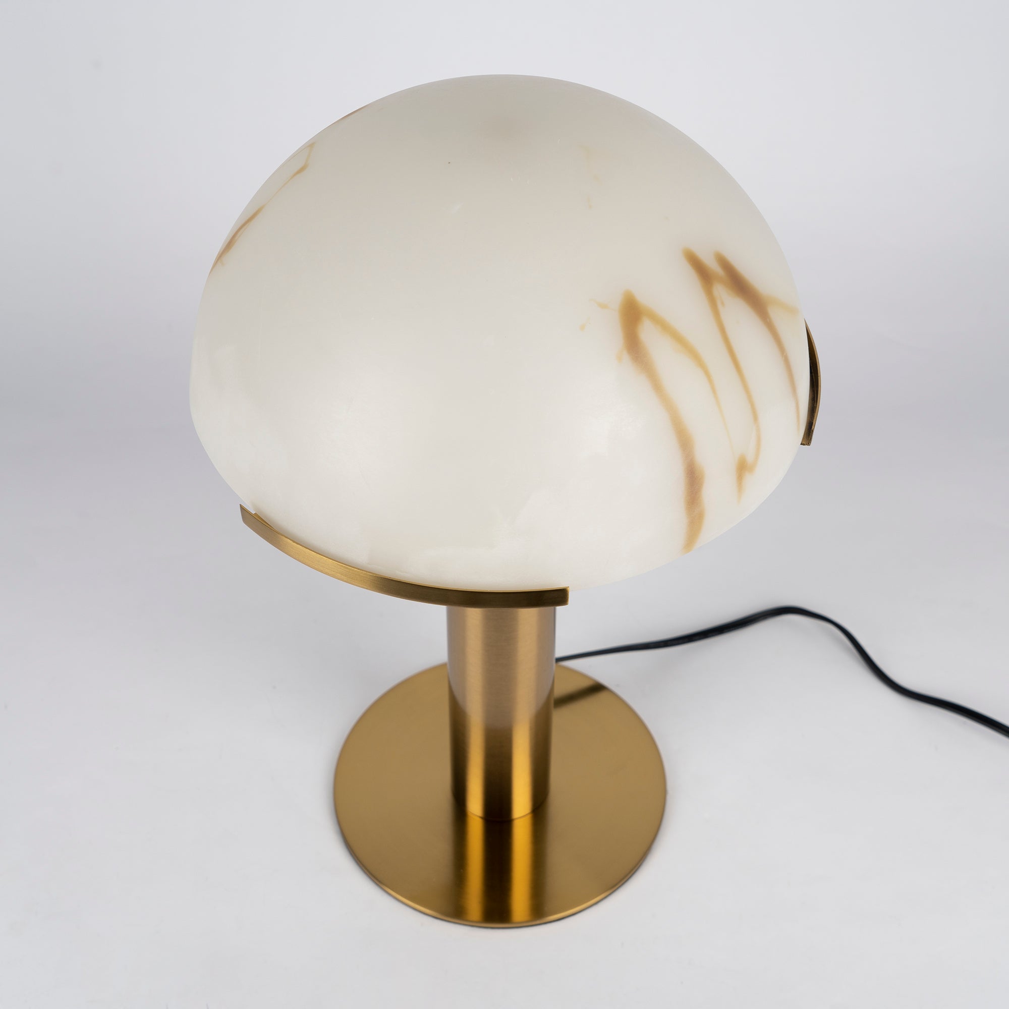 Art Deco Table Lamp with Hemispherical Shade