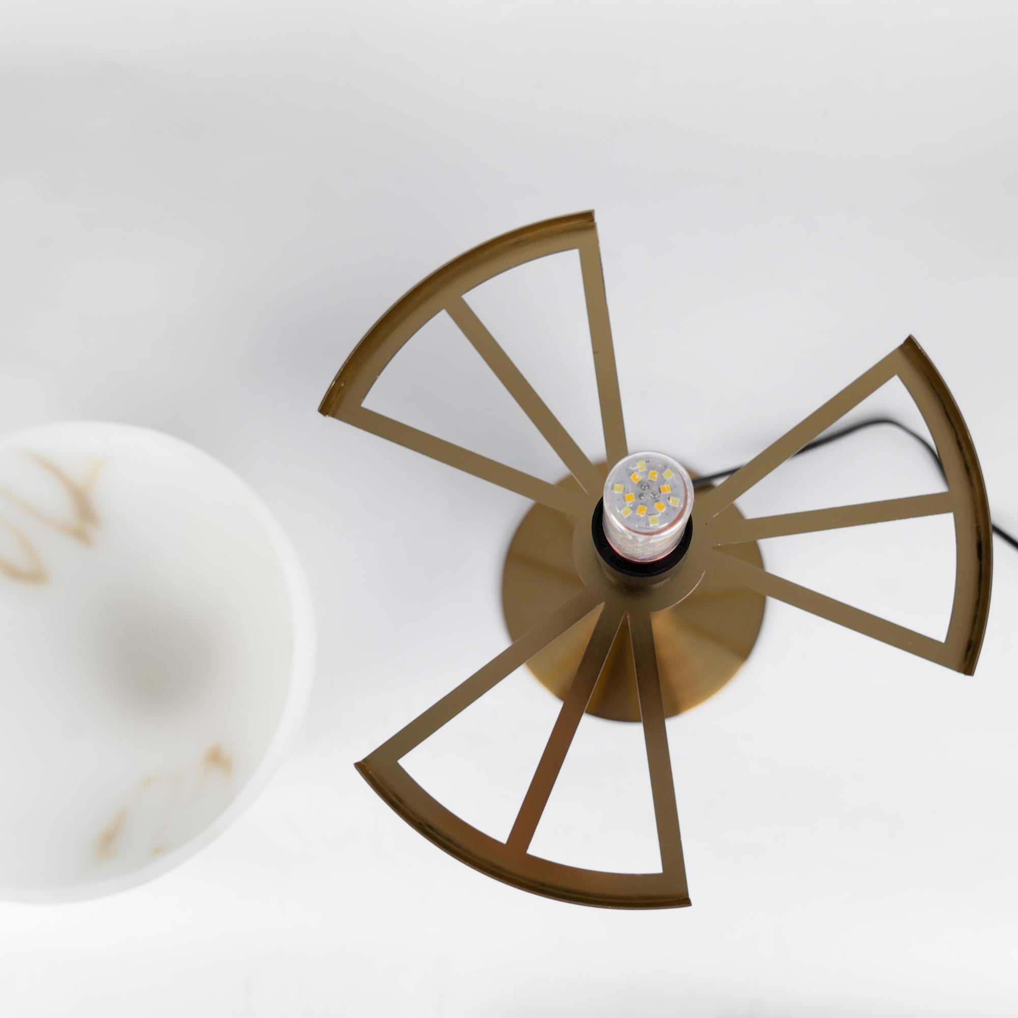 Art Deco Table Lamp with Hemispherical Shade