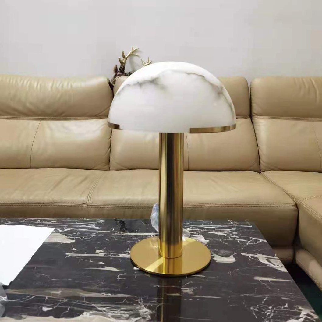 Art Deco Table Lamp with Hemispherical Shade