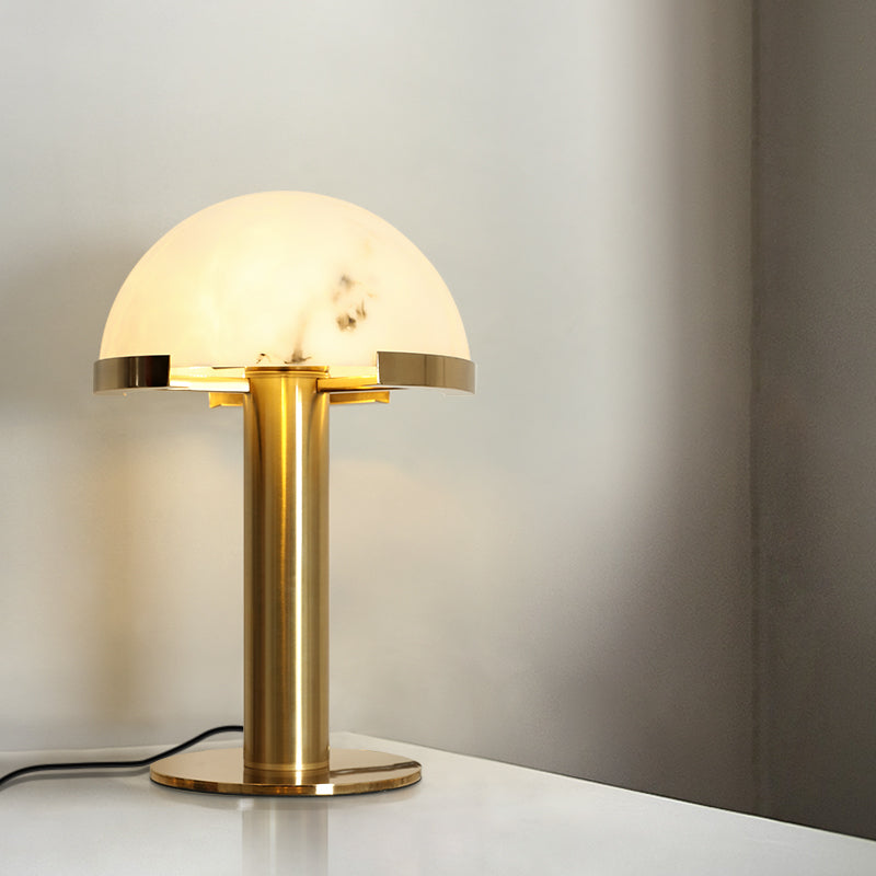 Art Deco Table Lamp with Hemispherical Shade