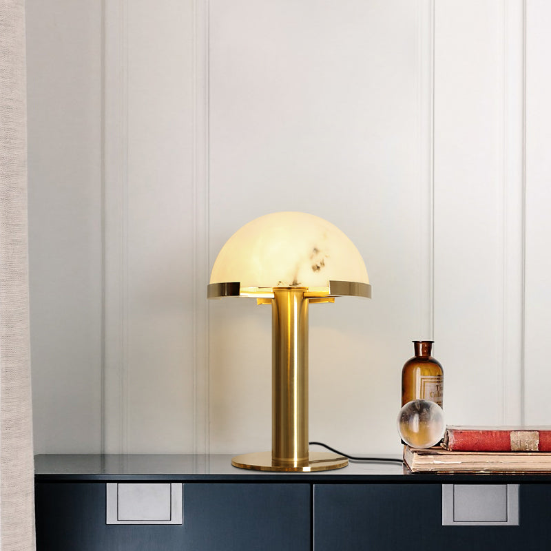Art Deco Table Lamp with Hemispherical Shade