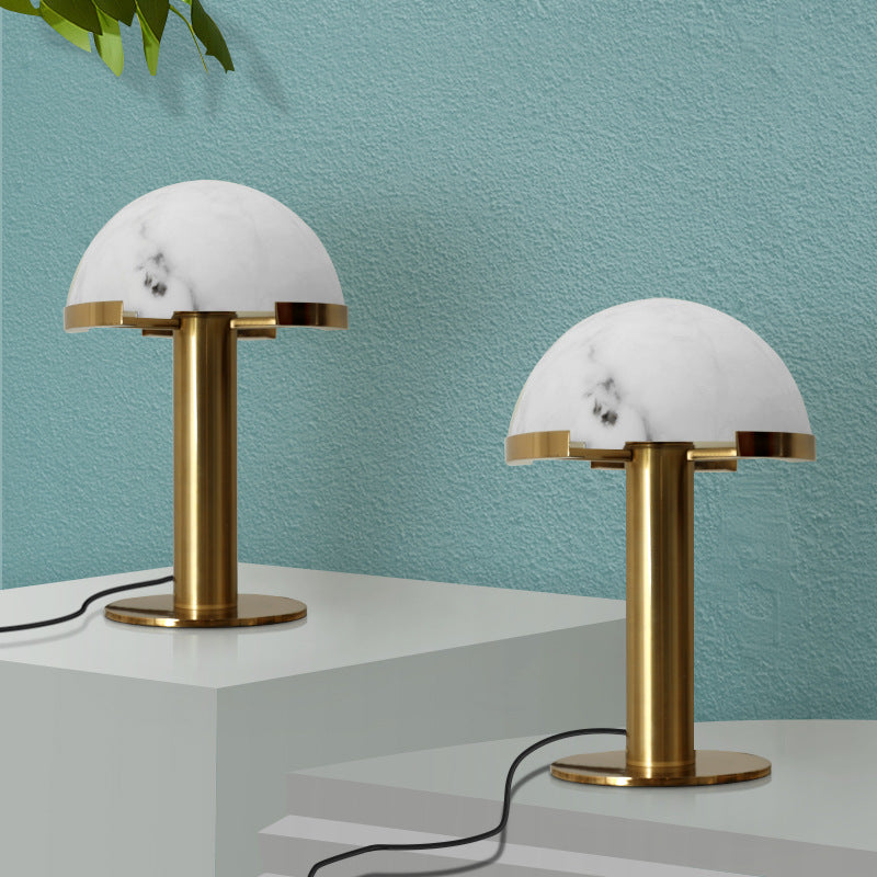 Art Deco Table Lamp with Hemispherical Shade