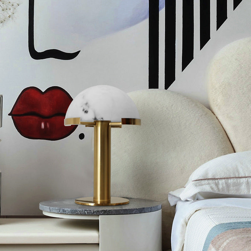 Art Deco Table Lamp with Hemispherical Shade