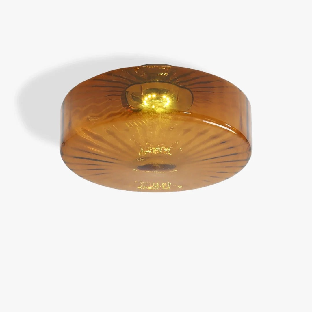 Retro Drum-Style Flush Mount Fixture Integrated LED