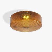 Retro Drum-Style Flush Mount Fixture Integrated LED