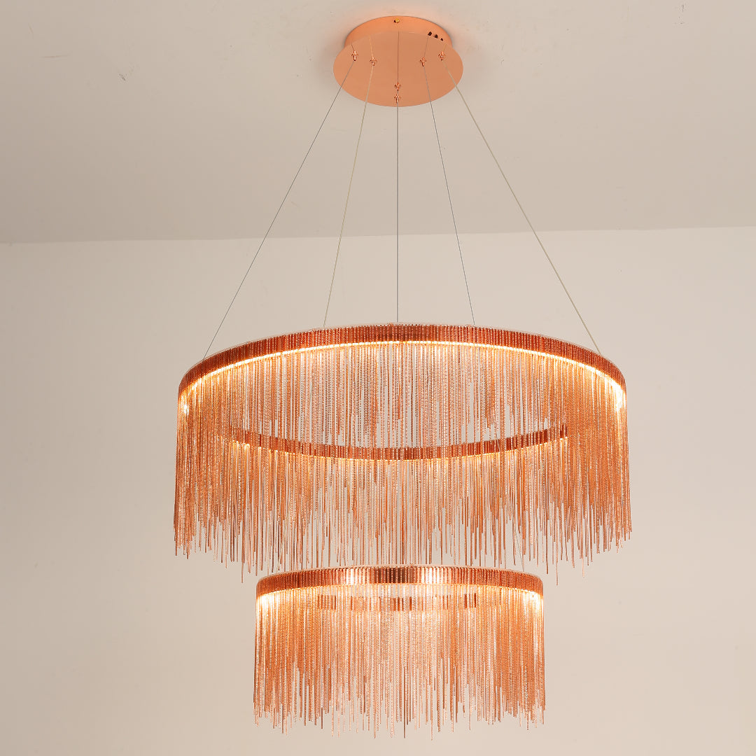 Circular Chandelier - Modern Art Deco Elegance