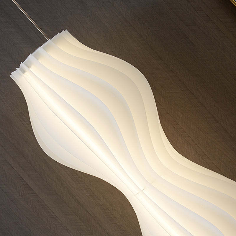 Undulating Minimalist Floor Lamp with LED Dimmer