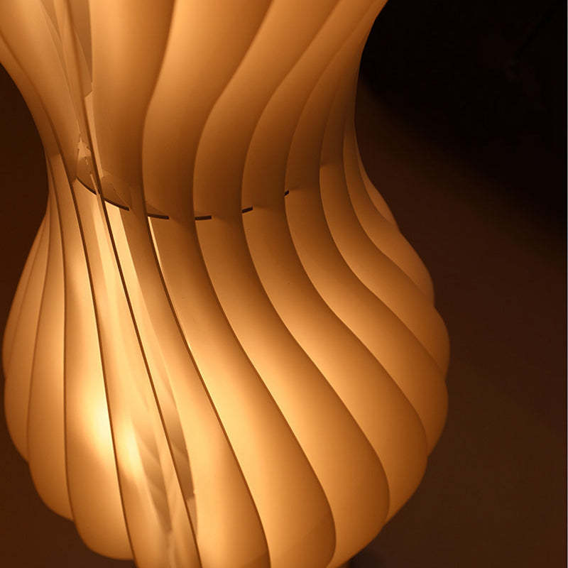 Undulating Minimalist Floor Lamp with LED Dimmer