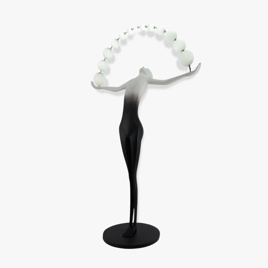 Sculptural Floor Lamp with Spherical LED Arch