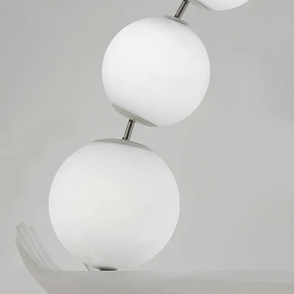 Sculptural Floor Lamp with Spherical LED Arch