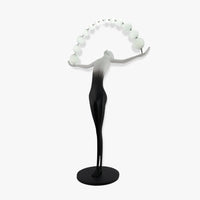 Sculptural Floor Lamp with Spherical LED Arch