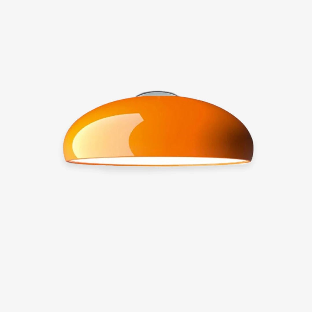 Retro-styled convex dome flush mount light fixture