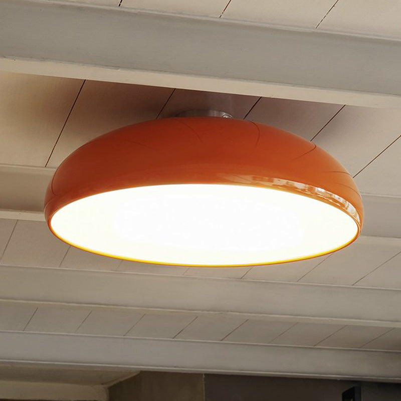Retro-styled convex dome flush mount light fixture