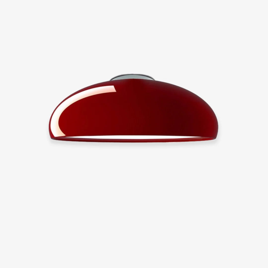 Retro-styled convex dome flush mount light fixture