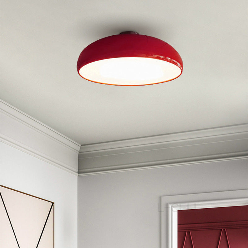 Retro-styled convex dome flush mount light fixture