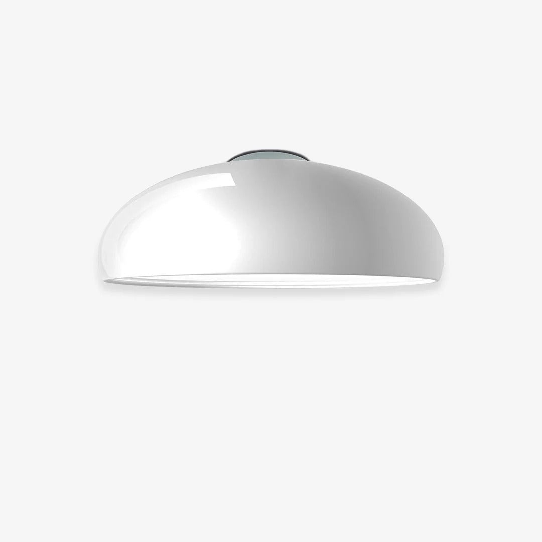 Retro-styled convex dome flush mount light fixture