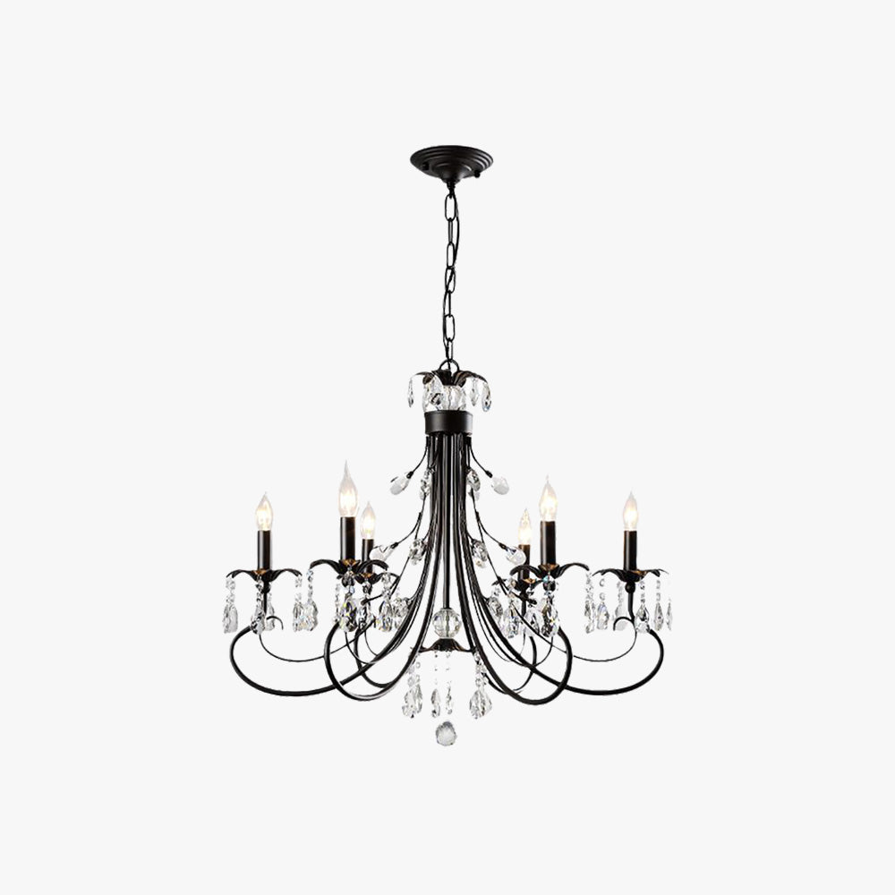 Elegant Multi-Arm Chandelier & Crystal Candle Holders