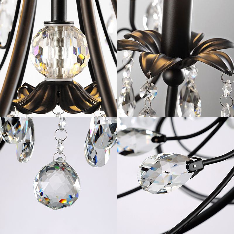 Elegant Multi-Arm Chandelier & Crystal Candle Holders