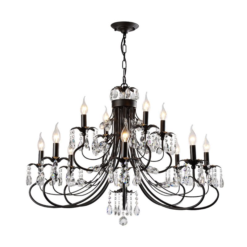 Elegant Multi-Arm Chandelier & Crystal Candle Holders