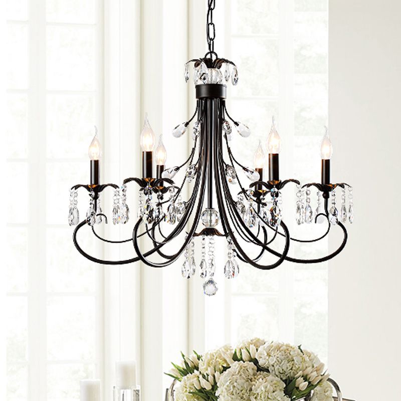 Elegant Multi-Arm Chandelier & Crystal Candle Holders