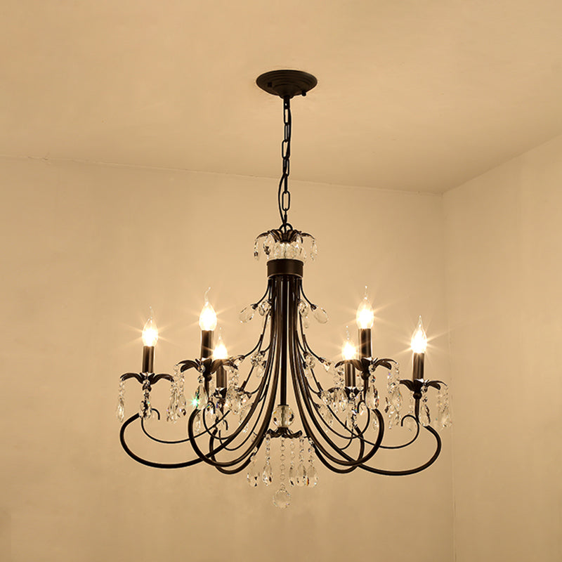 Elegant Multi-Arm Chandelier & Crystal Candle Holders