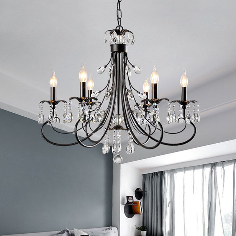 Elegant Multi-Arm Chandelier & Crystal Candle Holders